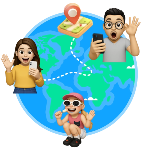 Illustration of people connecting worldwide on Monkey Omegle Alternative, showing how users talk to strangers instantly without sign-up